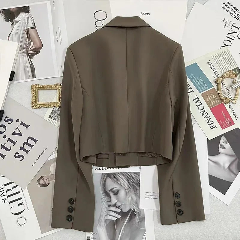 Women’s Cropped Blazer with Single Button