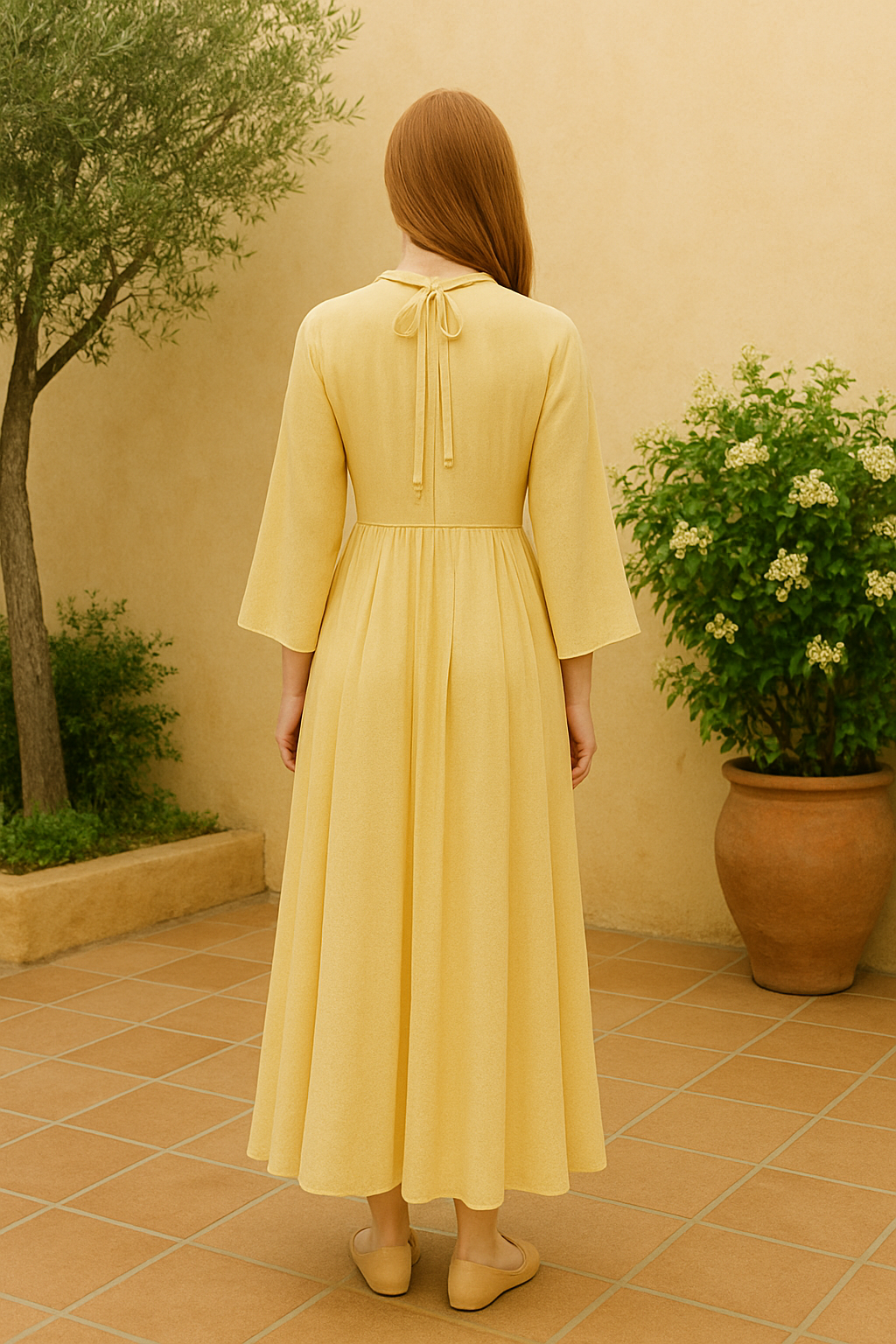 Midi Dress with Long Sleeves