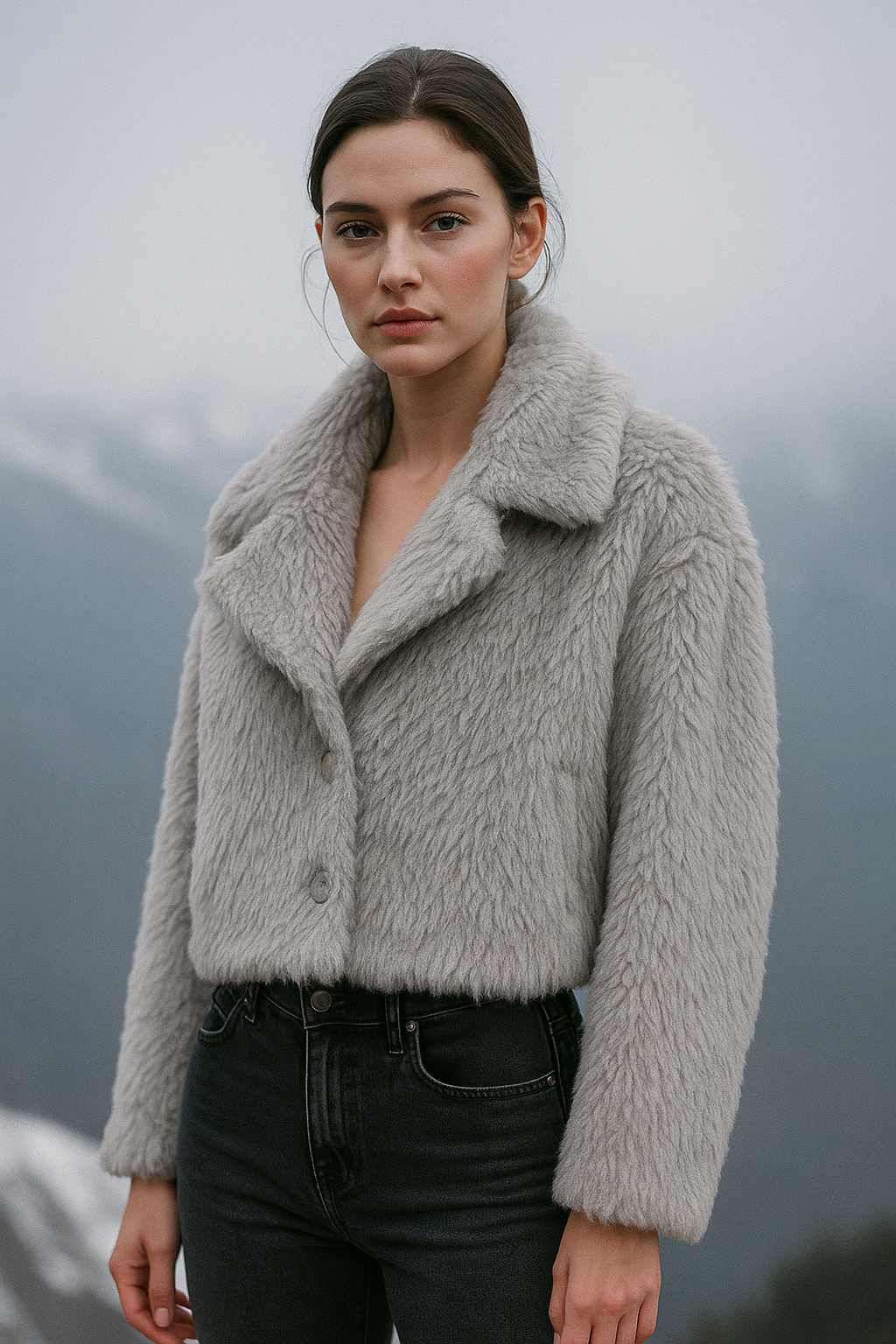 Women’s Cropped Faux Fur Jacket