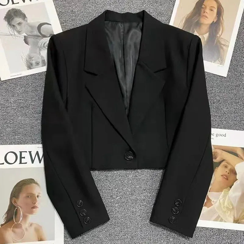 Women’s Cropped Blazer with Single Button