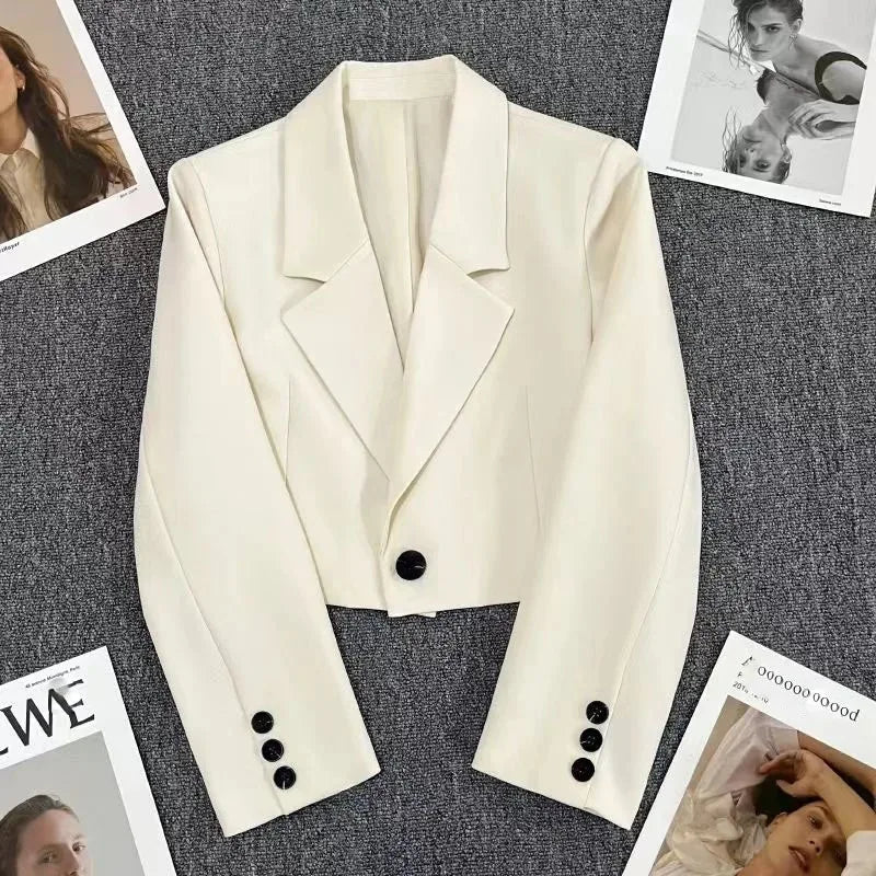 Women’s Cropped Blazer with Single Button