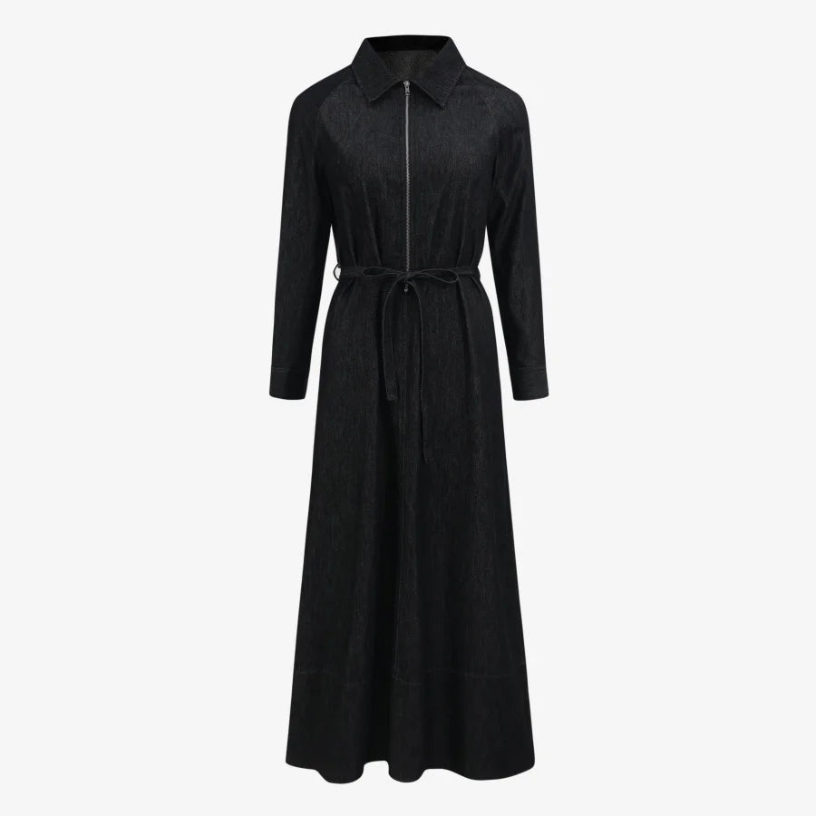 Light Denim Dress with Removable Belt