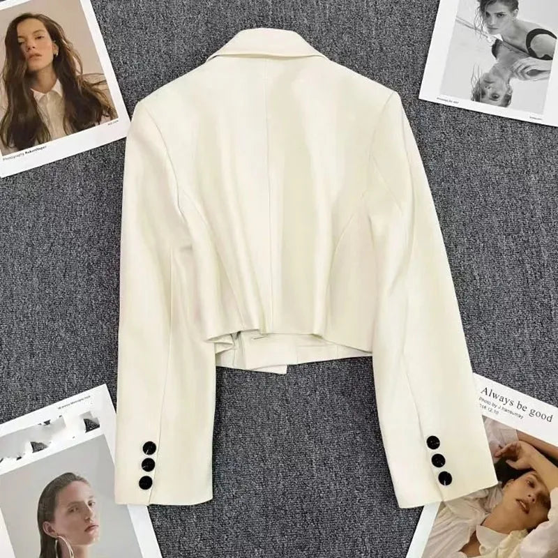 Women’s Cropped Blazer with Single Button