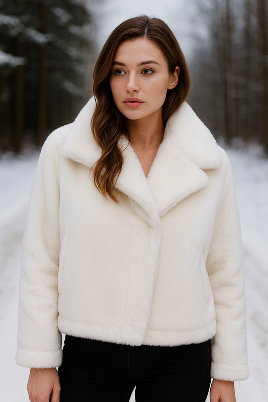 Women’s Cropped Faux Fur Jacket